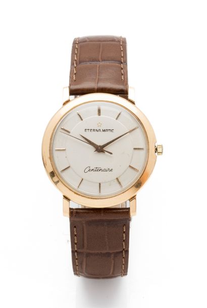 null ETERNA-MATIC CENTENARY

Men's wristwatch in 18K gold (750 thousandths), azure...
