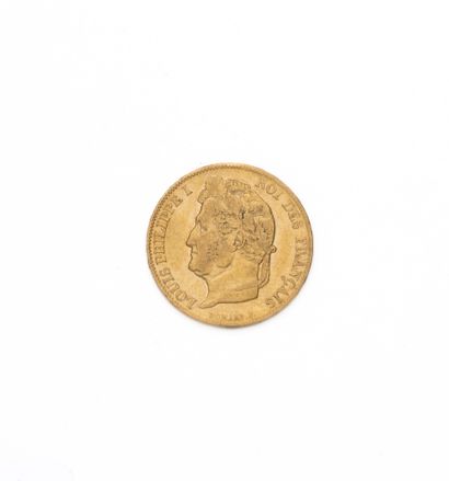 null FRANCE - Louis-Philippe Ier
20 francs or, tête laurée. 1840 A
Poids : 6,39 ...
