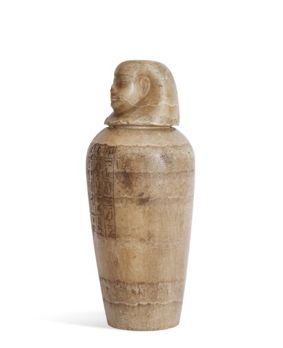 null Vase canope au nom de Ptahmès
Nouvel Empire, XVIIIème dynastie, vers 1390 à...