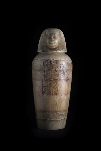 null Canopic vase with the name of Ptahmes
New Kingdom, 18th dynasty, c. 1390 to...