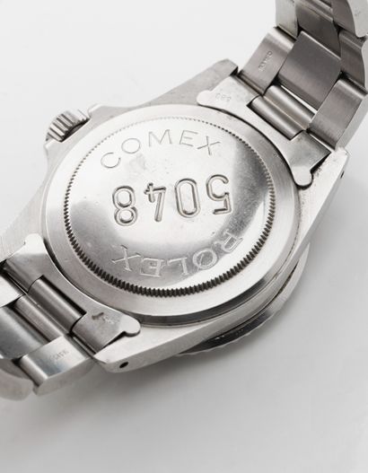 null ROLEX SUBMARINER REF. 1680 "COMEX
Steel wristwatch, matte black dial, "Rolex...