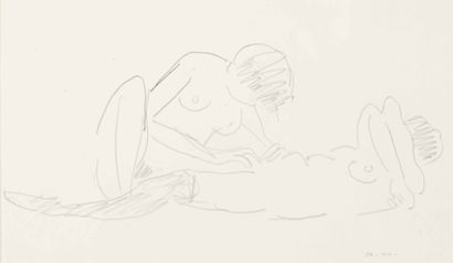  Albert MARQUET (1875-1947)
Caresses
Dessin au crayon
Monogrammé en bas à droite.
16... Gazette Drouot
