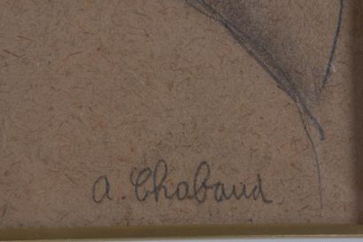 null Auguste CHABAUD (1882-1955) 

Femme écossant. Circa 1901. Dessin sur papier...