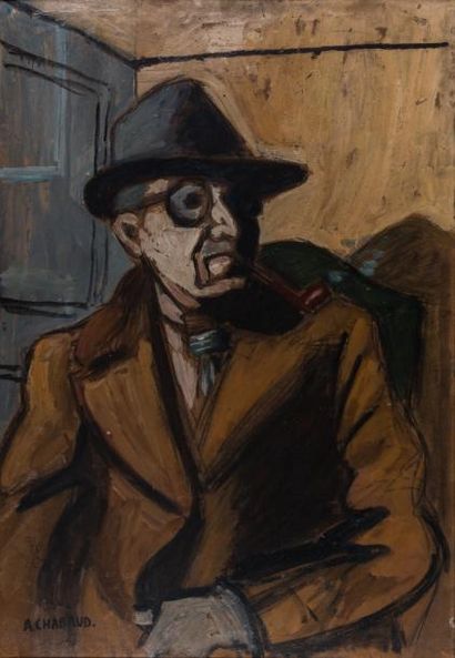null Auguste CHABAUD (1882-1955) 

Portrait de M. Carrière, apothicaire à Graveson....