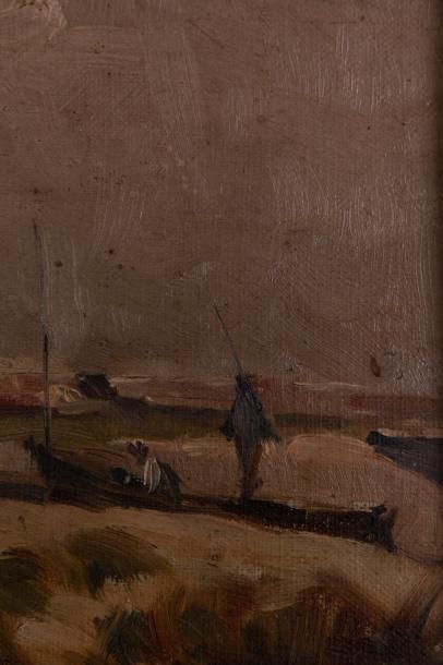 null David DELLEPIANE (1866-1932) 

Retour de pêche vers Martigues. Huile sur toile.?Signée...