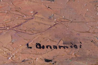 null Louis BONAMICI (1878-1966) 

Dans une ruelle marseillaise. Huile sur toile.?Signée...