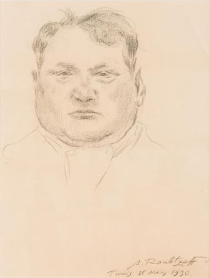 null Alexandre ROUBTZOFF (1884-1949) 

Portrait d’homme. 1930.?Mine de plomb.?Signée,...