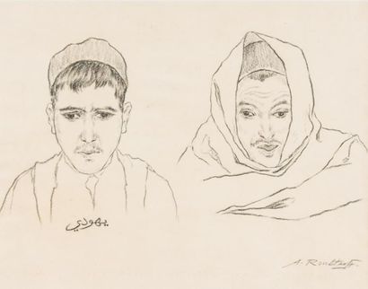 null Alexandre ROUBTZOFF (1884-1949) 

Portraits d’hommes.?Mine de plomb.?Signée...