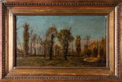 null Léon Germain PELOUSE (1838-1891) 

Paysage animé.?Huile sur toile.?Signée en...