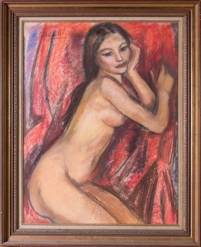 null Antoine Marius GIANELLI (1896-1983) 

Portrait de femme. Pastel.?Signé en haut...
