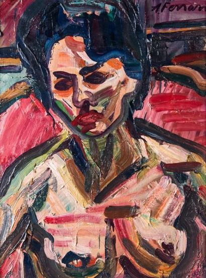 null Antoine FERRARI (1910-1995) 

Torse de femme.?Huile sur toile.?Signée en haut...