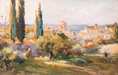 null Charles VIONNET (1858-1923) 

Village en haute Provence. Huile sur toile.?Signée...