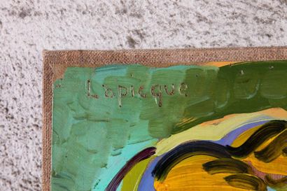 null Charles LAPICQUE (1898-1988) 

Tête de Romain. 1957.?Huile sur papier marou...