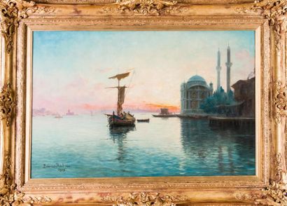 null François Léon PRIEUR-BARDIN (1870-1939) 

Coucher de soleil sur Istanbul. 1905....