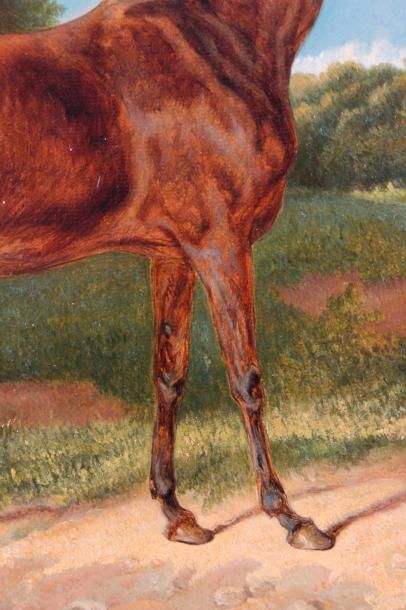 null Auguste VIMAR (1851-1916) attribué à 

Le cavalier et son chien. Huile sur toile.?36...