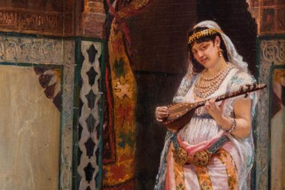 null Filippo BARATTI (act.c.1868-c.1901) 

Le Harem. 1882.?Huile sur panneau.?Signée...