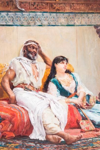 null Filippo BARATTI (act.c.1868-c.1901) 

Le Harem. 1882.?Huile sur panneau.?Signée...