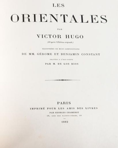 null [GEROME et BENJAMIN-CONSTANT]. HUGO (Victor). Les orientales. Paris, Georges...