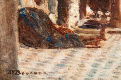null Joseph-Félix BOUCHOR (1853-1937) 

Marrakech, femmes à la fontaine. Huile sur...