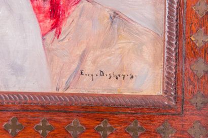 null Eugène DESHAYES (1828-1890) 

Trois Ouled naïls.?Huile sur panneau. Signée en...