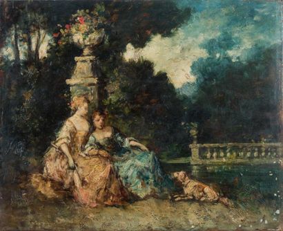 null Ecole provençale du XIXème siècle. 

Deux femmes. Huile sur panneau. 32,5 x...