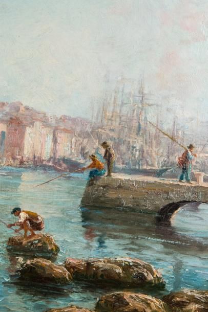 null Louis NATTERO (1870-1915) 

Le port de Marseille. Huile sur toile. Signée en...