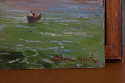 null Etienne MARTIN (1856-1945) 

Bord de corniche. Huile sur panneau. Signée en...
