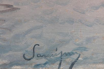 null Henry MALFROY - SAVIGNY (1895-1944) 

Pêcheur en mer au coucher du soleil. Huile...