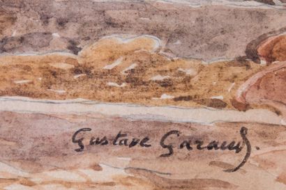 null Gustave Césaire GARAUD (1844-47-1914) 

Passage dans le vieux Nice. Aquarelle.?Signée...