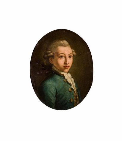 null Ecole française du XVIIIème siècle. 

Portrait d’homme à la redingote bleue....