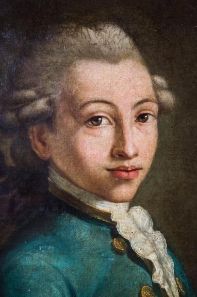 null Ecole française du XVIIIème siècle. 

Portrait d’homme à la redingote bleue....