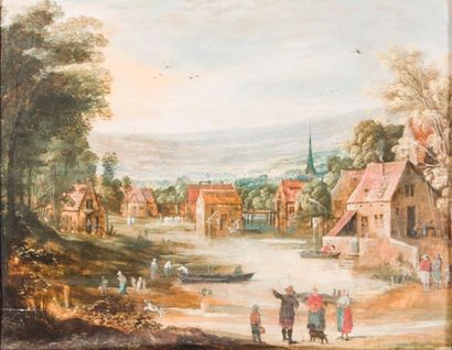 null Ecole Flamande vers 1650

Suiveur de Joos II de MOMPER (1564-1635)

Village...