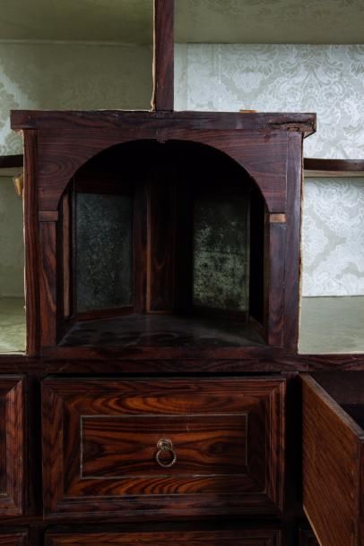 null Cabinet en bois de placage de sycomore naturel et teinté, de buis et de bois...