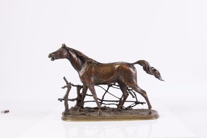 null Pierre-Jules MENE (1810-1879) 



Cheval à la barrière. Bronze à patine brune....