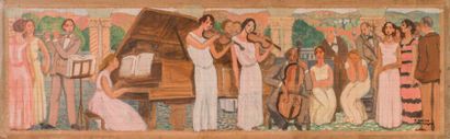 null Frédéric Marius de BUZON (1879-1958) Le concert. Esquisse pour une fresque....