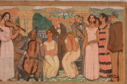 null Frédéric Marius de BUZON (1879-1958) Le concert. Esquisse pour une fresque....