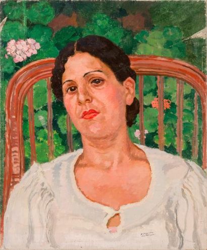 null Frédéric Marius de BUZON (1879-1958) Portrait de Beya Loudjiani. Huile sur toile....
