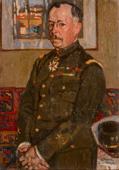 null Frédéric Marius de BUZON (1879-1958) Portrait du général Sarda. 1917. Huile...