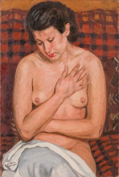 null Frédéric Marius de BUZON (1879-1958) Nu féminin en buste. Huile sur toile. Signée...