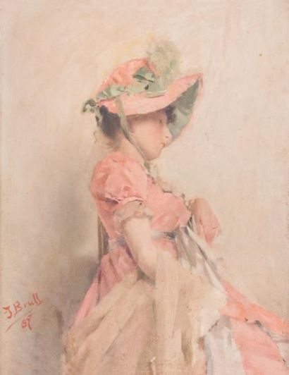 null Juan BRULL VINYOLES (1863-1912)

Jeune élégante. 1887.

Huile sur panneau.

Signée...