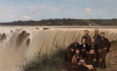  Ecole française du XIXème siècle 
La pause devant les chutes 
d’Iguazu entre l’Argentine...
