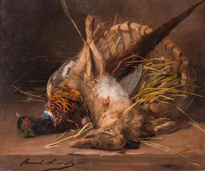 null Alfred Arthur BRUNEL DE NEUVILLE (1852-1941)

Lièvre et faisan.

Huile sur toile.

Signée...