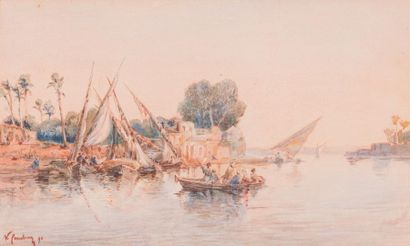 null Vincent COURDOUAN (1810-1893)

Egypte.

Aquarelle.

Signée en bas à gauche.

30...