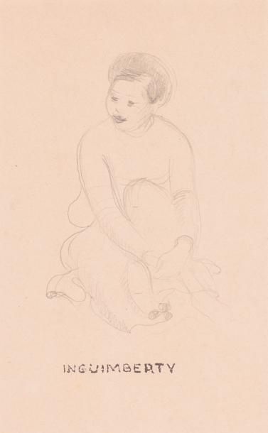 null Joseph INGUIMBERTY (1896 - 1971)

Indochinois assis.

Fusain sur papier calque.

Cachet...