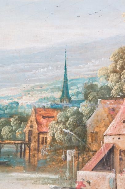 null École flamande vers 1650 Suiveur de Joos II de MOMPER (1564-1635) Village du...