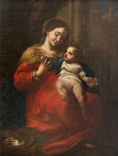  D’après Antonio Allegri CORREGGIO (c.1489-1534) dit LE CORREGE Vierge à l’enfant...