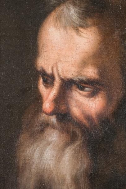 École italienne du XVIIe siècle Portrait d’un homme barbu Huile sur toile (rentoilé)...