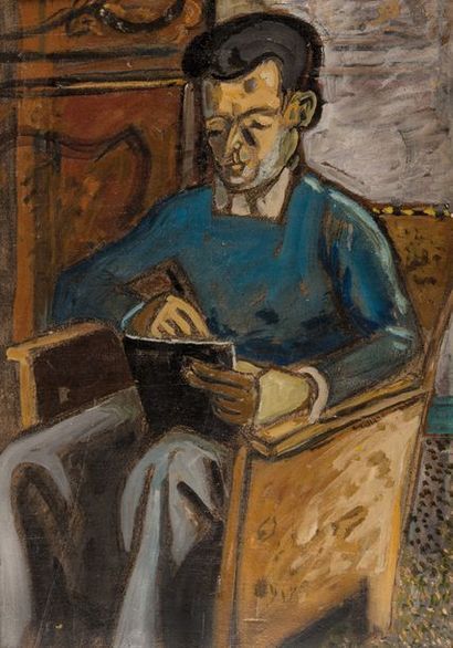 Auguste CHABAUD (1882-1955) Homme à la lecture....