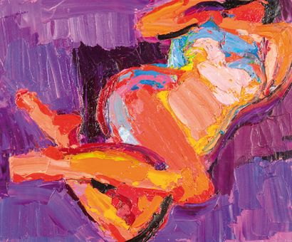 null Pierre AMBROGIANI (1907-1985) Jeune femme nue. Huile sur toile. Cachet de l’atelier...