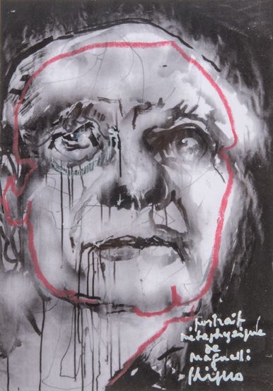 null Ladislas KIJNO (1921-2012) Portrait métaphysique de Magnelli. Technique mixte...